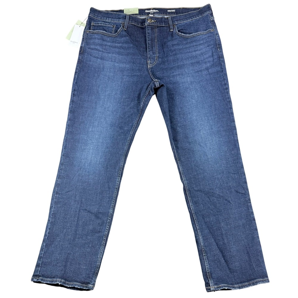Goodfellow Mens 42x32 Blue Cotton Blend Slim Straight Total Flex Stretch Jeans